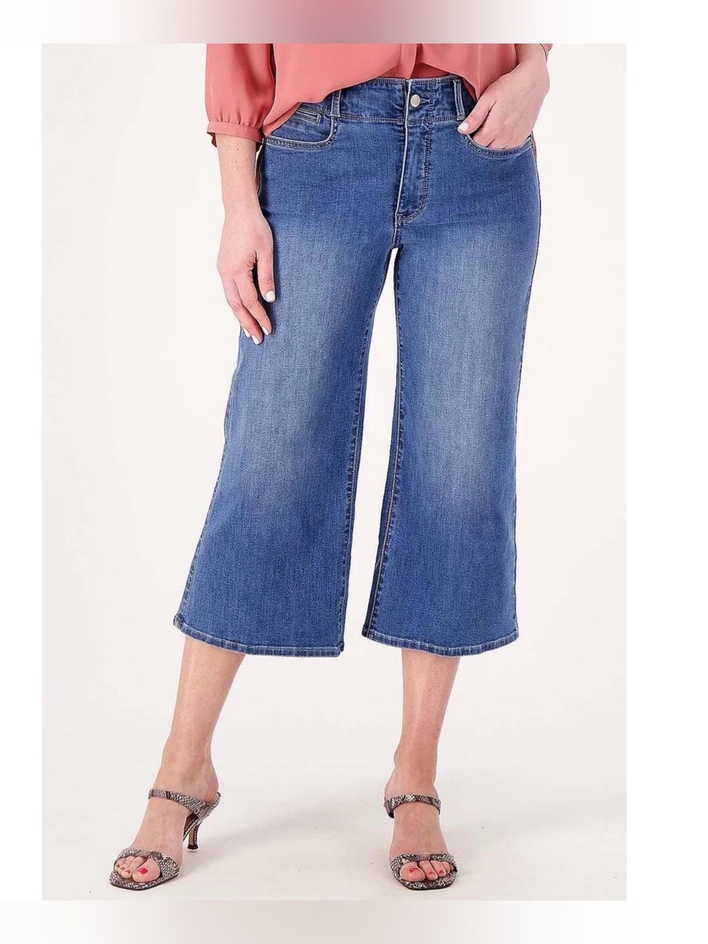 NYDJ Wide Leg crop jeans compass wash